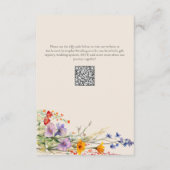 Kleurrijke Waterverf Wildflower Wedding Hotel Beig Informatiekaartje (Achterkant)