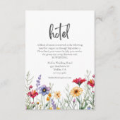 Kleurrijke Waterverf Wildflower Wedding Hotel Informatiekaartje (Voorkant)