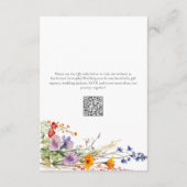 Kleurrijke Waterverf Wildflower Wedding Hotel Informatiekaartje (Achterkant)
