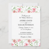 Kleurrijke Waterverf Wildflowers Bruiloft Kaart (Voorkant)