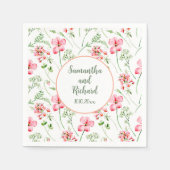 Kleurrijke Waterverf Wildflowers Bruiloft Servet (Voorkant)