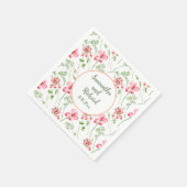 Kleurrijke Waterverf Wildflowers Bruiloft Servet (Hoek)