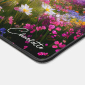 Kleurrijke Waterverf Wildflowers Gepersonaliseerde Bureaumat (Hoek)