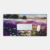 Kleurrijke Waterverf Wildflowers Gepersonaliseerde Bureaumat (Keyboard & Muis)