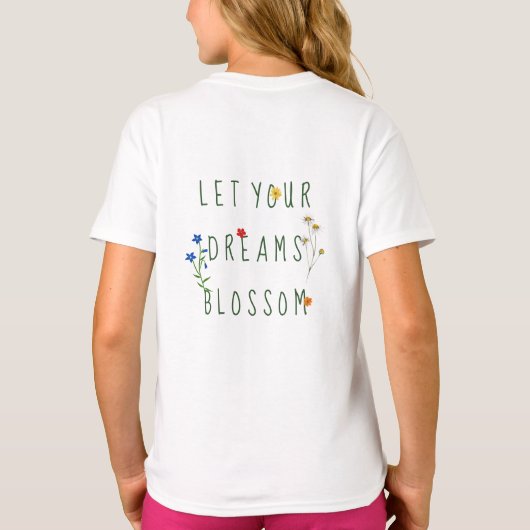 Kleurrijke Waterverf Wildflowers Summer Quote T-shirt (Achterkant)