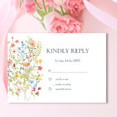 Kleurrijke Waterverf Wildflowers Wedding RSVP