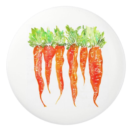 Kleurrijke Waterverf Wortelen Deurknop Keramische Knop (Voorkant)