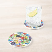 Kleurrijke Waterverf Zandsteen Onderzetter (Zijkant)