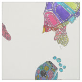 Kleurrijke Waterverf Zee Schildpad stof (Swatch)