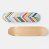 Kleurrijke Waterverf Zig Zag Stripe Art Patroon Persoonlijk Skateboard (Horizontaal)