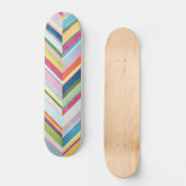 Kleurrijke Waterverf Zig Zag Stripe Art Patroon Persoonlijk Skateboard (Voorkant)