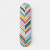 Kleurrijke Waterverf Zig Zag Stripe Art Patroon Persoonlijk Skateboard (Voorkant)