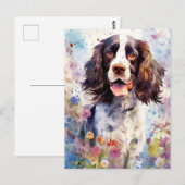 Kleurrijke waterverfaquarel van een English Spring Briefkaart (Voorkant / Achterkant)