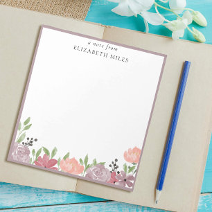 Kleurrijke Waterverfrozen Bloemen Rand Op Maat Notitieblok
