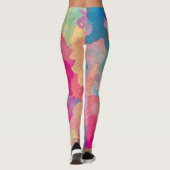 Kleurrijke waterverfspatten leggings (Achterkant)