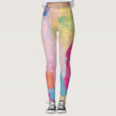 Kleurrijke waterverfspatten leggings (Voorkant)