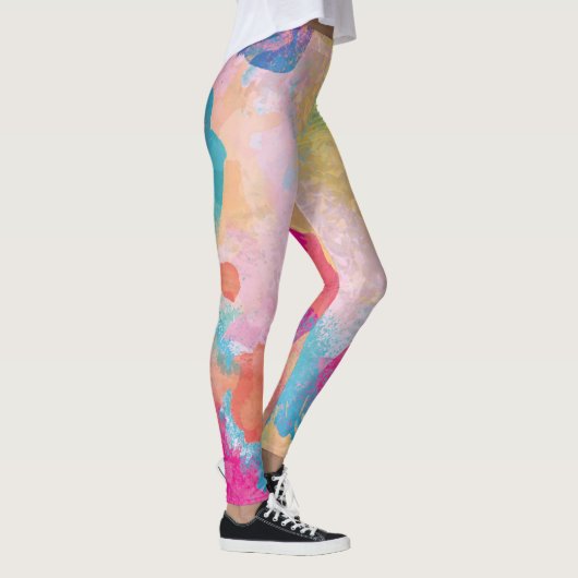Kleurrijke waterverfspatten leggings (Rechts)