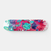 Kleurrijke waterverfspatten persoonlijk skateboard (Horizontaal)