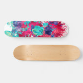 Kleurrijke waterverfspatten persoonlijk skateboard (Horizontaal)