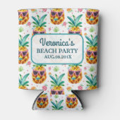 Kleurrijke Waterverven Ananas Paarse zonnebril Blikjeskoeler (Voorkant)