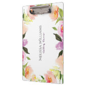 Kleurrijke Waterverven bloemen bruiloft Wreater Klembord (Links)