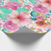 Kleurrijke Waterverven Bloemen Collage Cadeaupapier (Hoek)