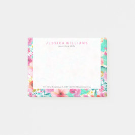 Kleurrijke Waterverven Bloemen Collage Post-it® Notes