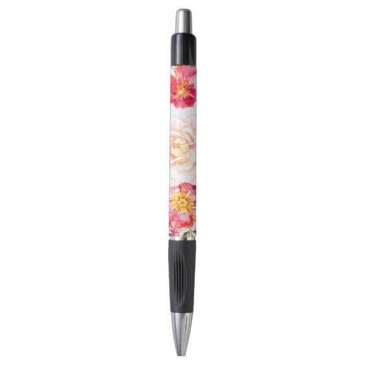 Kleurrijke Waterverven Bloemen Design Pen (Voorkant Verticaal)