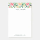 Kleurrijke Waterverven Bloemen Rand Post-it® Notes (Voorkant)
