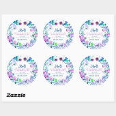 Kleurrijke Waterverven Bloemkrans Ronde Sticker (Vel)