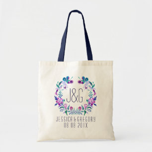 Kleurrijke Waterverven Bloemkrans Tote Bag