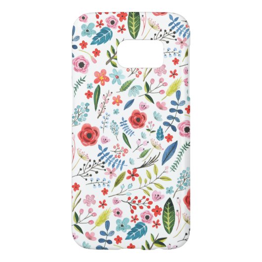 Kleurrijke Waterverven Botanische bloemen en blade Case-Mate Samsung Galaxy Hoesje (Achterkant)