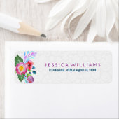 Kleurrijke Waterverven Floral Ornament 2 Etiket (Insitu)