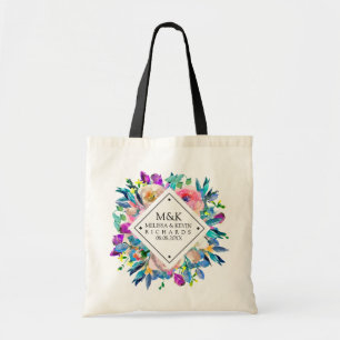 Kleurrijke Waterverven Flowers Bouquet Tote Bag