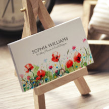 Kleurrijke Waterverven Flowers & Red Poppies