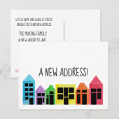 Kleurrijke waterverven Nieuwe adreskaart Aankondigingskaart (Voorkant / Achterkant)