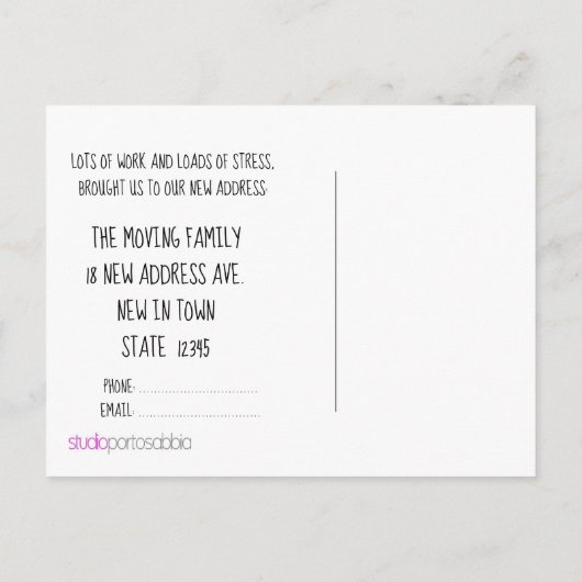 Kleurrijke waterverven Nieuwe adreskaart Aankondigingskaart (Achterkant)