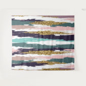 Kleurrijke waterverven penseelstreken patroon wandkleed (Voorkant (horizontaal))