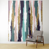 Kleurrijke waterverven penseelstreken patroon wandkleed (In situ)