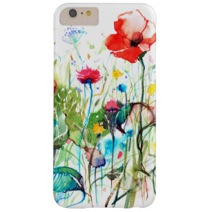 Kleurrijke Waterverven Red Poppy's & Spring Flower Barely There iPhone 6 Plus Hoesje