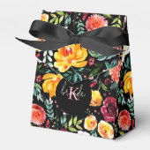 Kleurrijke waterverven tuinbloespatroon bedankdoosjes (Voorkant Zijde)