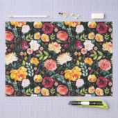 Kleurrijke waterverven tuinbloespatroon tissuepapier (Craft)