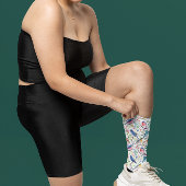 Kleurrijke waterverven vogels en bloemenpatroon sokken