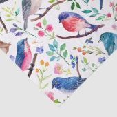 Kleurrijke waterverven vogels en bloemenpatroon tissuepapier (Detail)