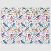 Kleurrijke waterverven vogels en bloemenpatroon tissuepapier (Voorkant)