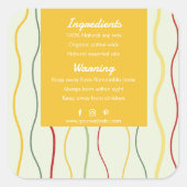 Kleurrijke Wave Lines Abstract Candle Label (Terug (Voorkant)