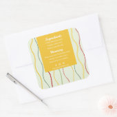 Kleurrijke Wave Lines Abstract Candle Label (Terug (Envelop)