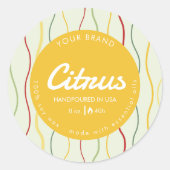 Kleurrijke Wave Lines Abstract Circle Candle Label (Voorkant)