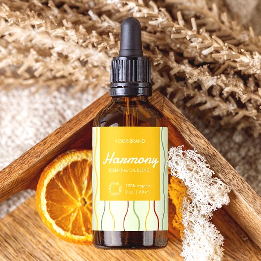 Kleurrijke Wave Lines Cosmetische Dropper Flessene Etiket