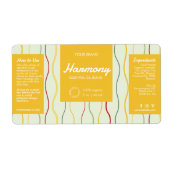 Kleurrijke Wave Lines Cosmetische Dropper Flessene Etiket (Voorkant)